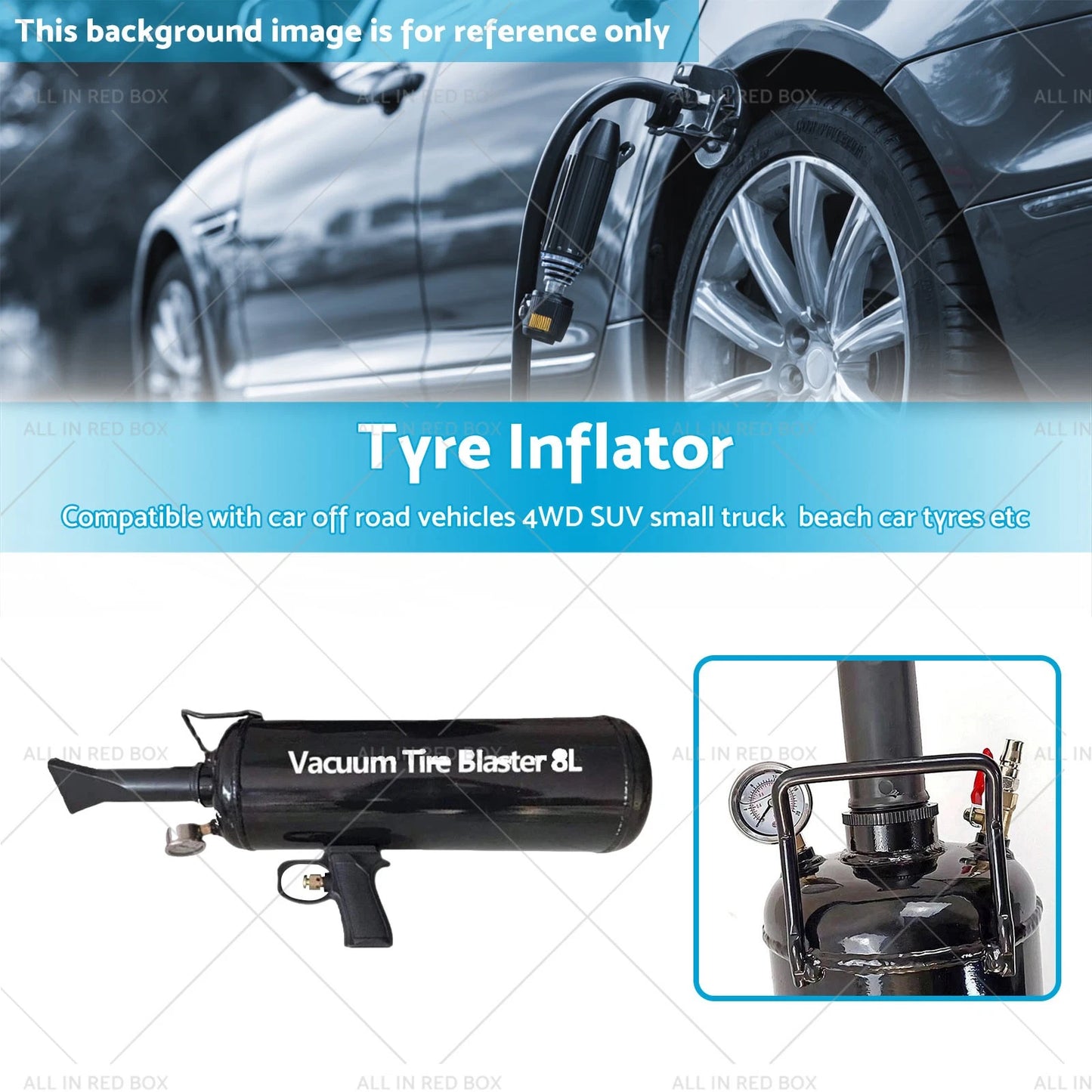 8L Portable Tyre Inflator Bead Seater for Car - Booster Bazooka