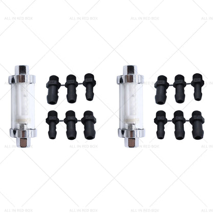 Reusable Washable Fuel Filter Chrome Glass Inline for 1/4" 5/16" 3/8"