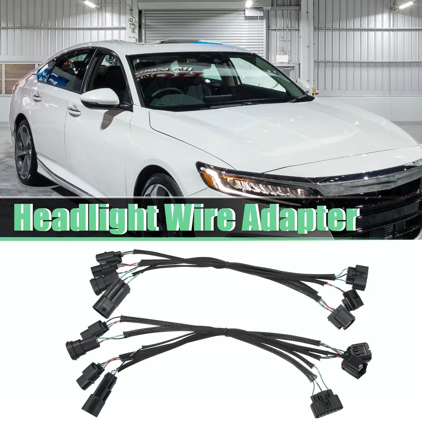 2 x Headlight Adapter Wires for Honda Accord Sedan Halogen to Touring LED (2016-2017)