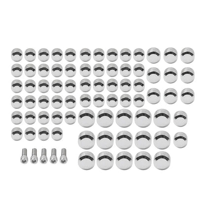 75X Chrome Engine Bolt Caps for Harley Touring Road King Street Glide (07-16)