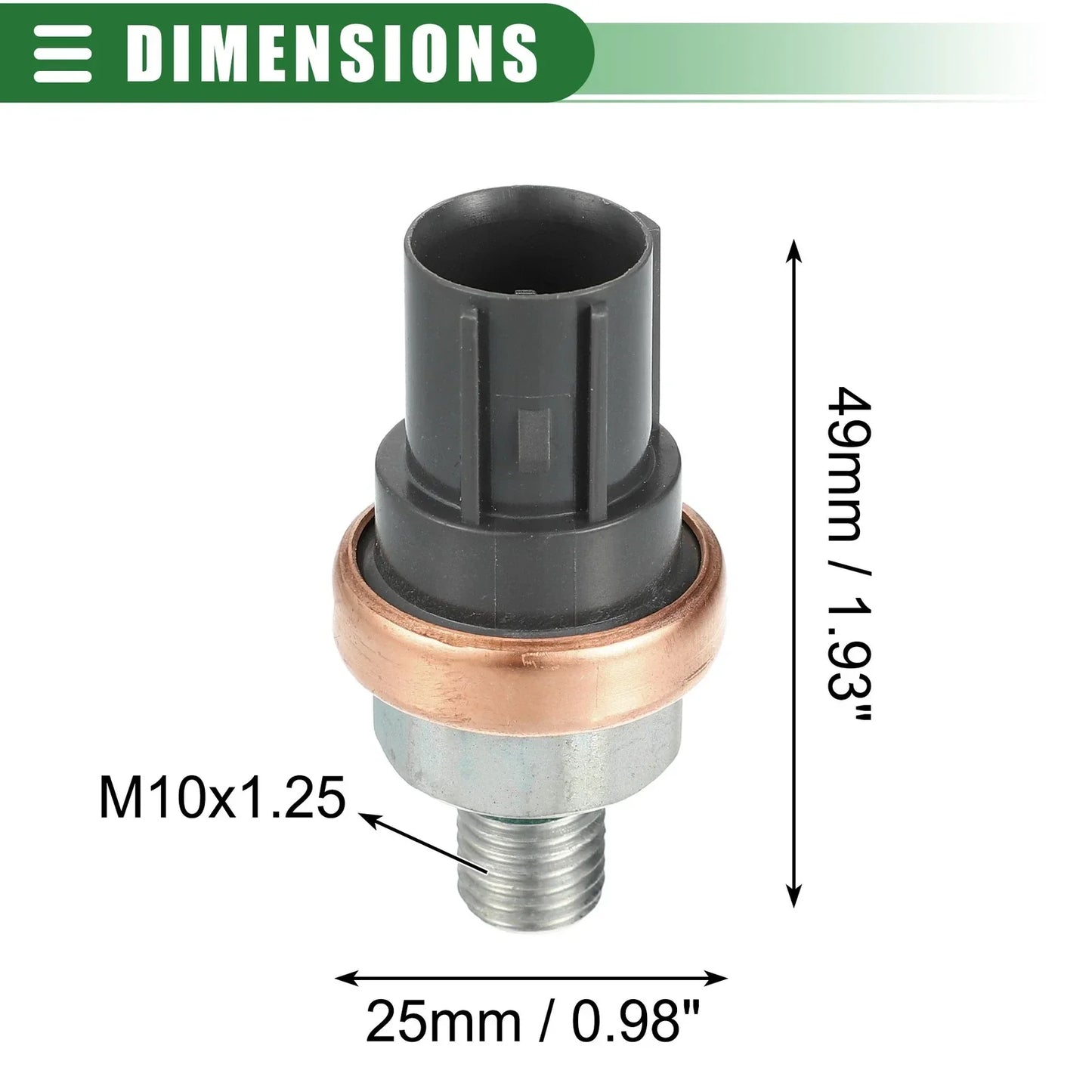 Fuel Oil Pressure Sensor for Honda CR-V 2002-2011 (2 x) Silver Tone