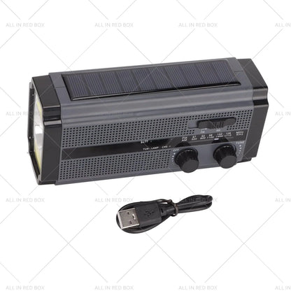 5000mAh Solar Hand Crank Emergency Radio & Flash Light for Black