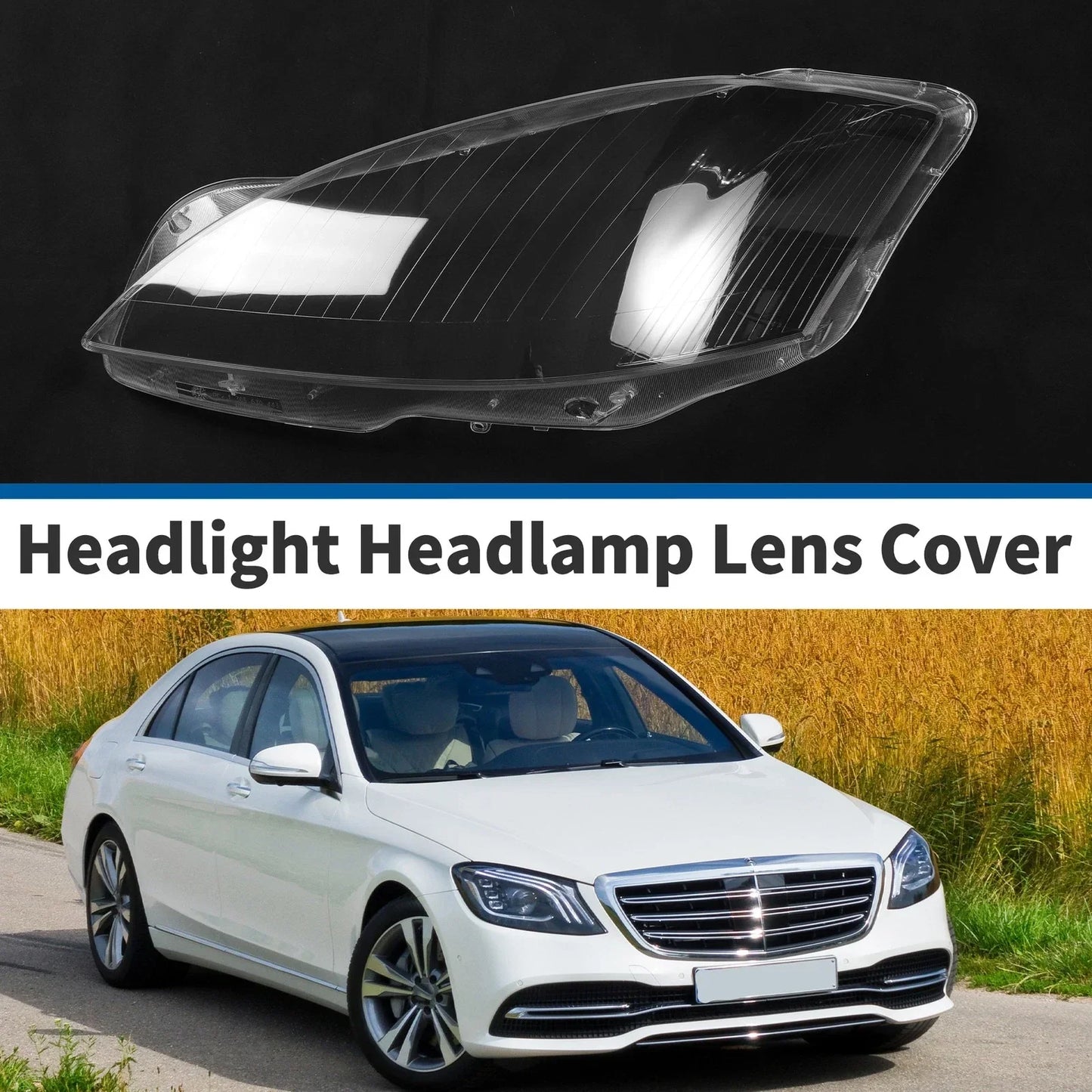 Car Front Left Headlight Lens Cover for Mercedes-Benz S-Class (2006-2009)