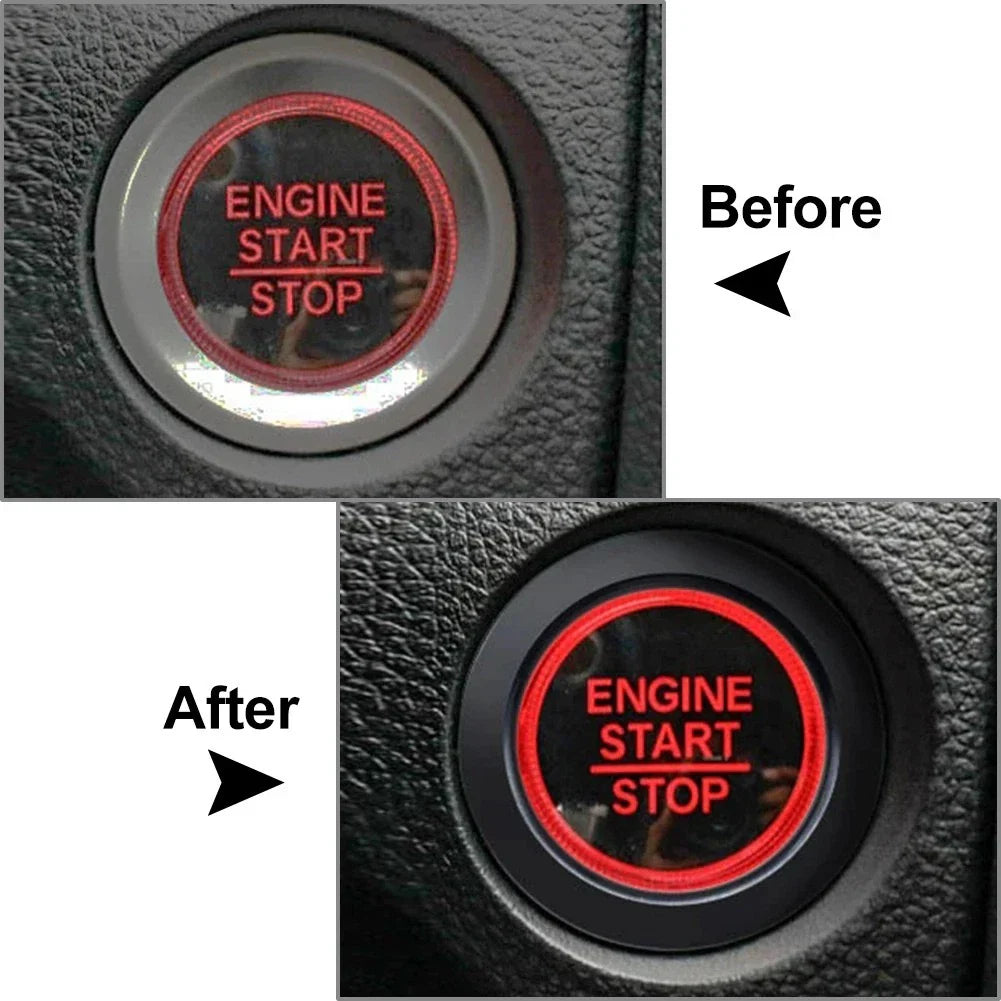 Engine Start Stop Button Ring Trim for Honda Civic 2016-2021 Red