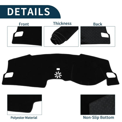 Dashboard Cover Mat for Honda Civic FL5 (2022-2024) Sun Protector Pad Black