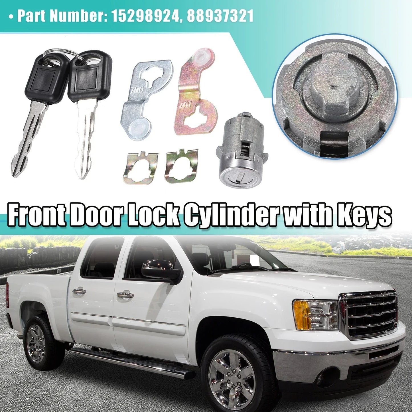 Door Lock Cylinder for Chevrolet GMC (Fits Driver/Passenger Side)