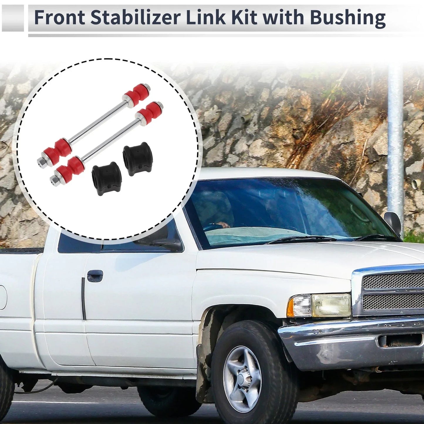 Front Stabilizer Bar Link with 2 x Bushings for Dodge Ram 1500