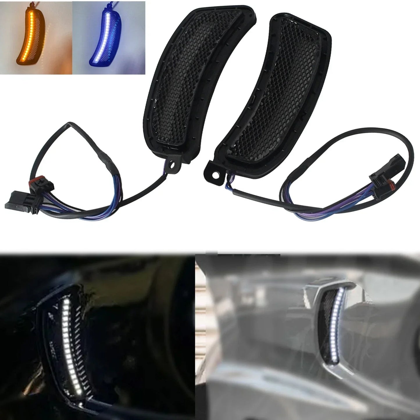 Black Mesh LED Fairing Vent Lights for Harley Low Rider El Diablo (2022)