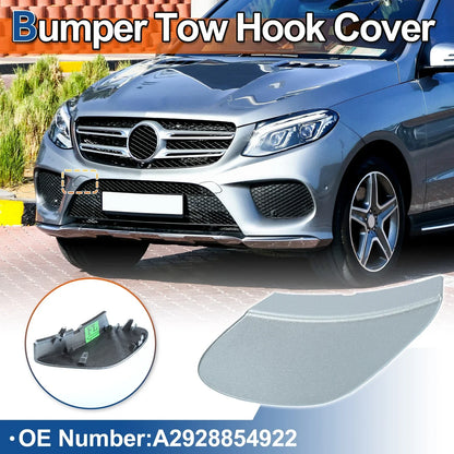 Front Bumper Tow Hook Cover for Mercedes-Benz GLE (2016-2023) Silver Tone