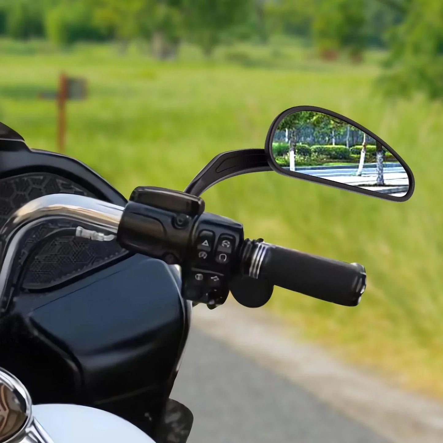 Black Teardrop Mirrors for Harley Dyna Electra Glide (2006-2023)
