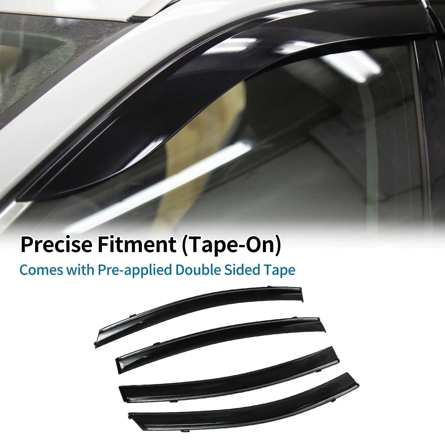 Window Deflectors for Hyundai Elantra 2017 Side Window Vent Visors Black 1 Set