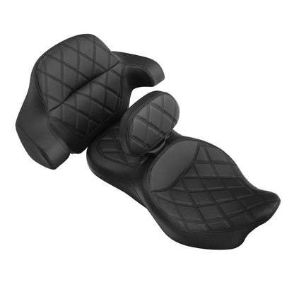 Driver Passenger Seat Backrest Pads for Harley Street Road Glide (2014-2023)