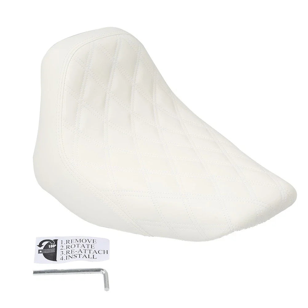 Rider Driver Seat Cushion White for Harley Heritage Softail FLSTC (2006-2017)