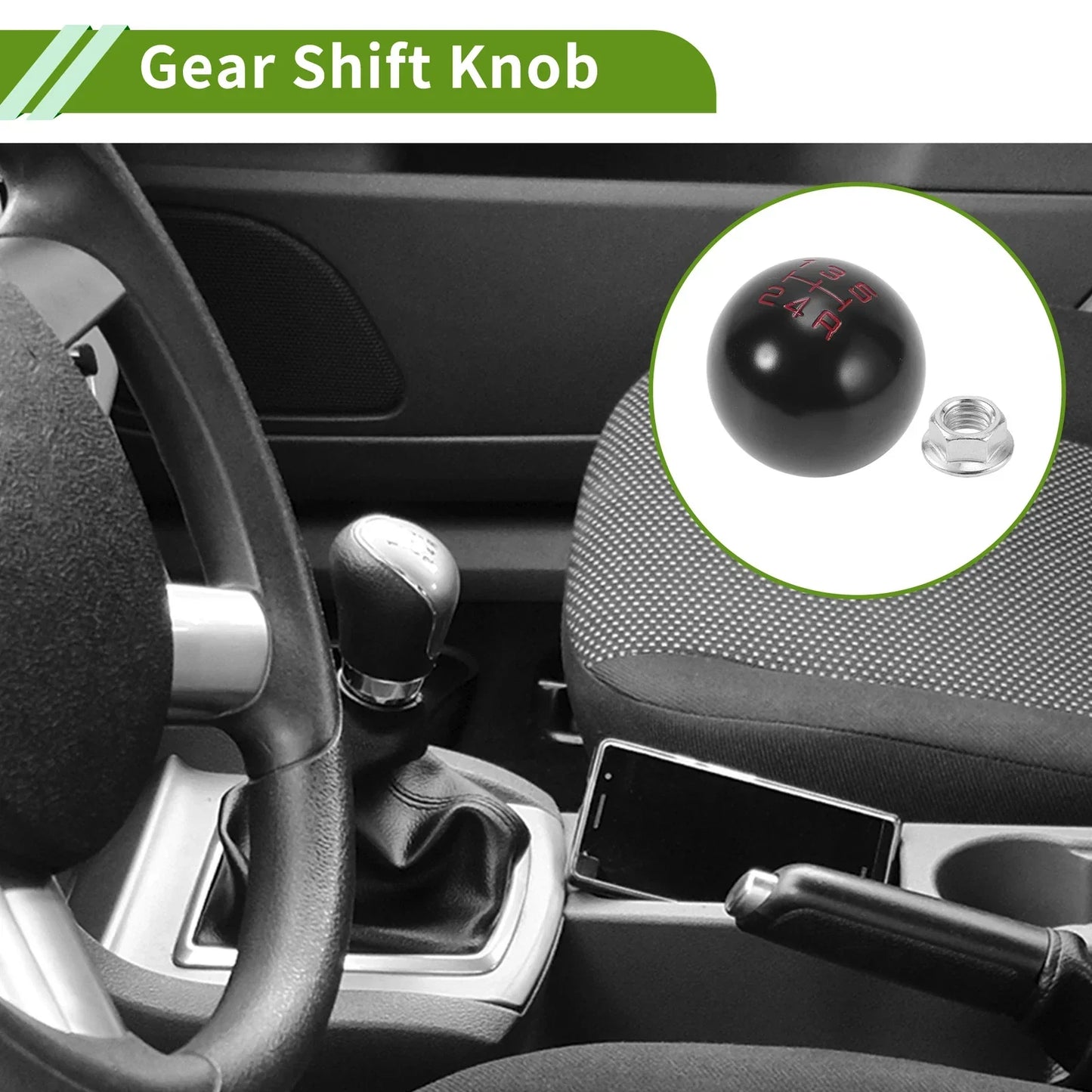 5 Speed Manual Gear Shift Knob for Honda Accord (1990-1997) - Aluminum Black