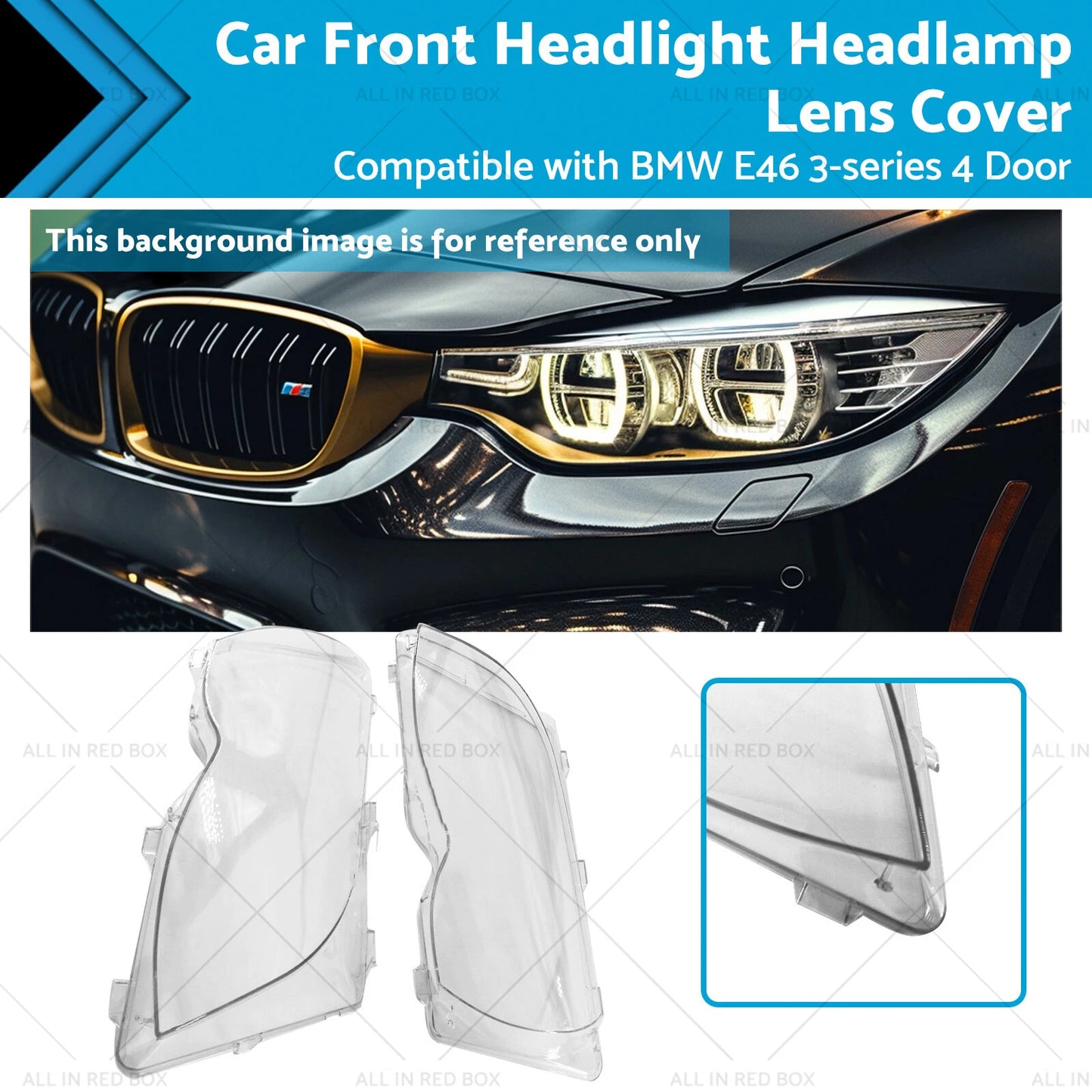 Front Headlight Lens Cover for BMW E46 3-Series (2002-2006)