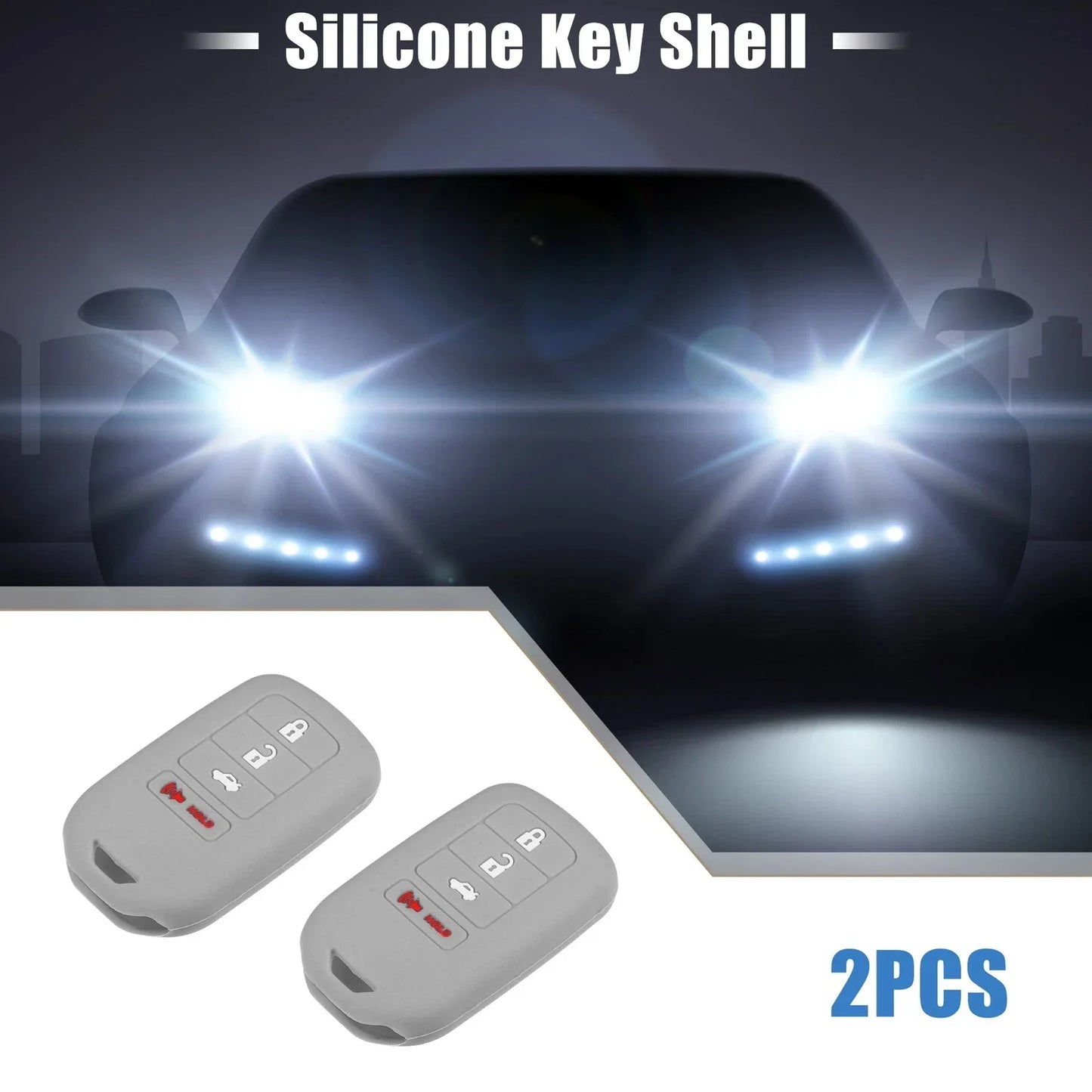 Smart Key Fob Cover Case for Honda Accord EX EXL EX-L 2013-2018 Gray (2 x)