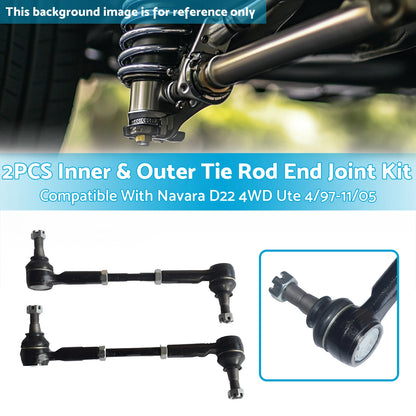 Inner & Outer Tie Rod Ends for Nissan Navara D22 4WD (1997-2005)