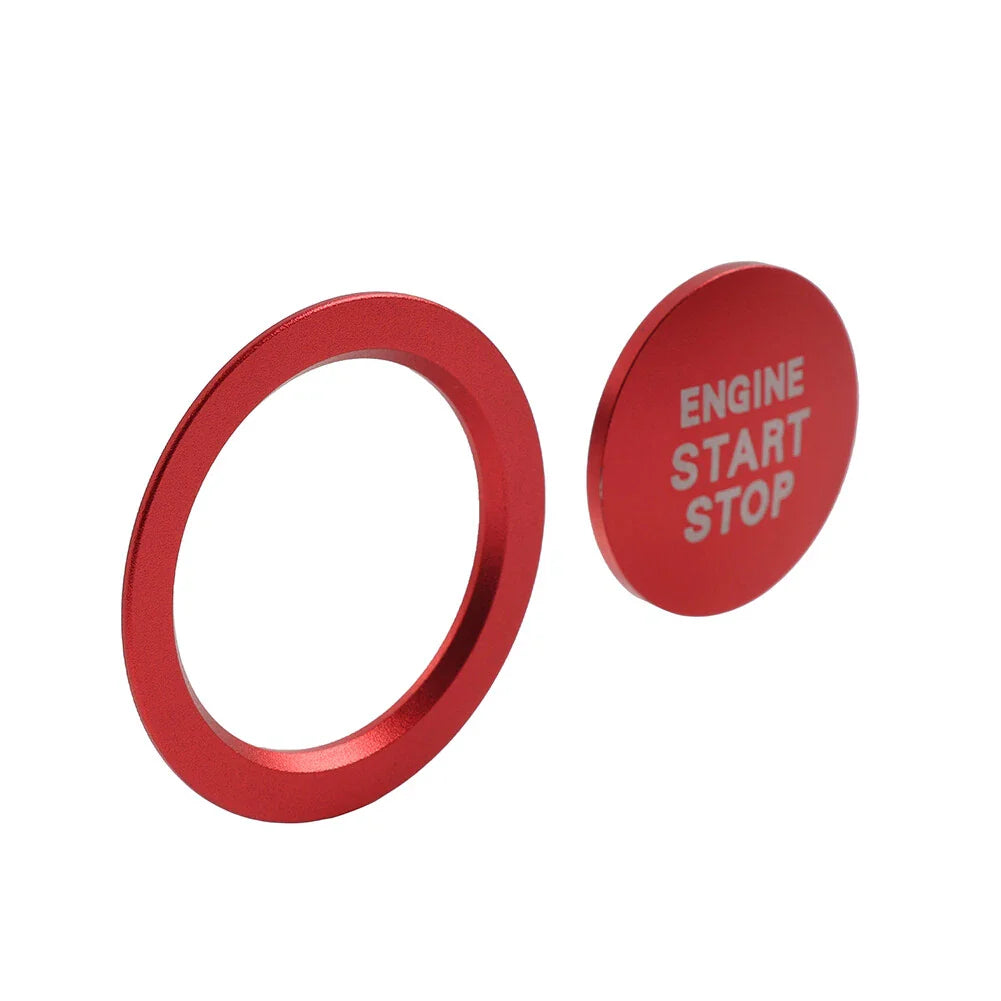 Red Engine Start Stop Push Button Cover Ring for Toyota Tacoma, Yaris, Prius, RAV4 (2005-2023)