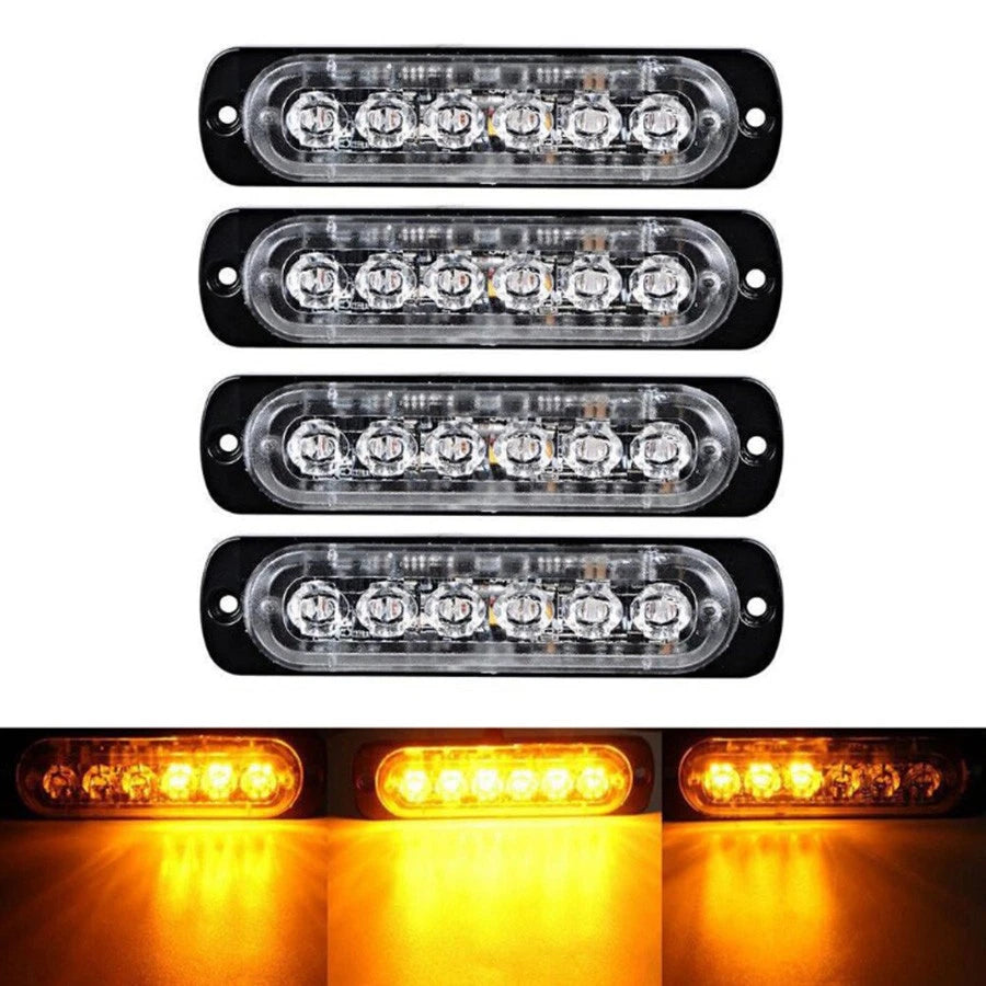 10 x Amber Recovery Strobe 6 LED Lights for Grill Breakdown Beacon
