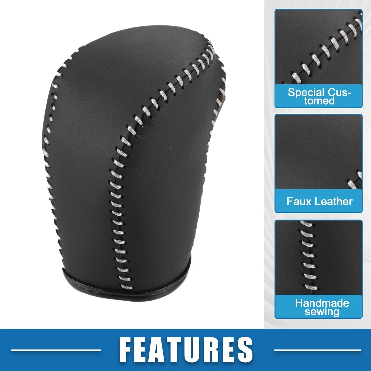Gear Shifting Knob Cover for Honda Accord 2018-2022 Black Gray Stitches