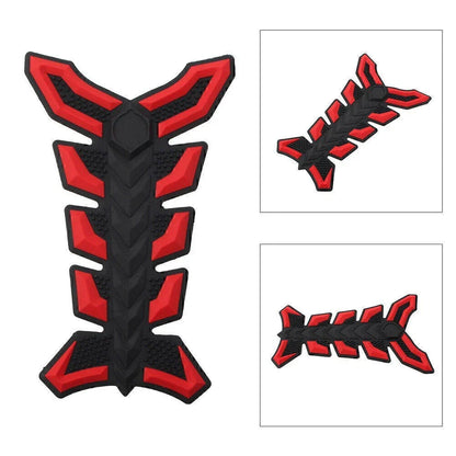 3D Fish Bone Decal Sticker Protector for Motorcycle Gas Fuel Oil Tank Red