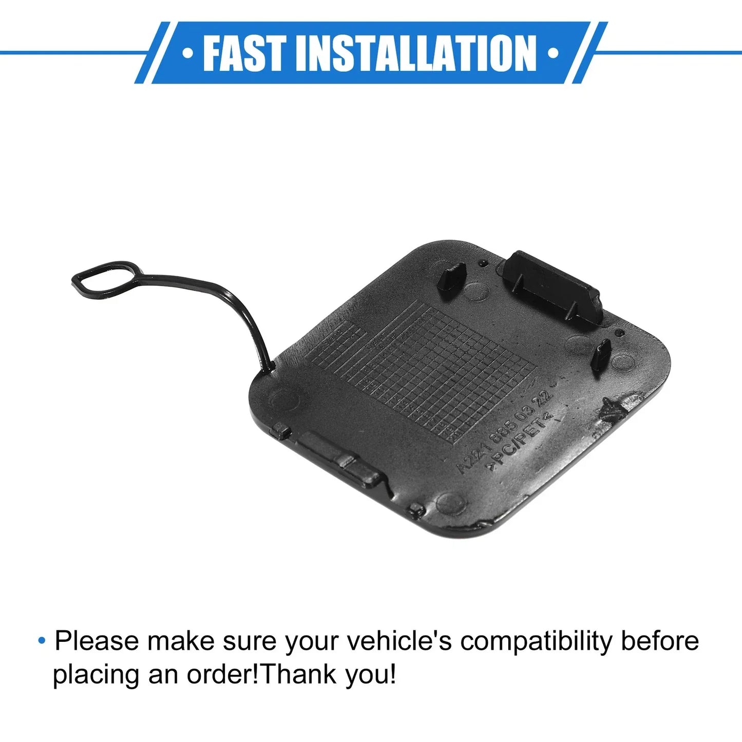 Front Bumper Tow Hook Cover for Mercedes-Benz S Class (2010-2013) Black