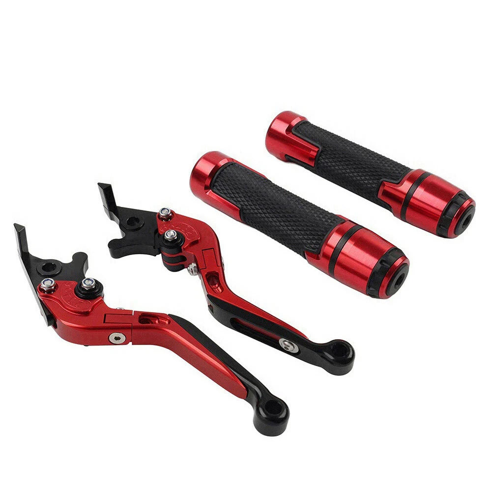 Red Extendable Brake Clutch Levers & Grips for Suzuki GSXR150 (2017-2023)