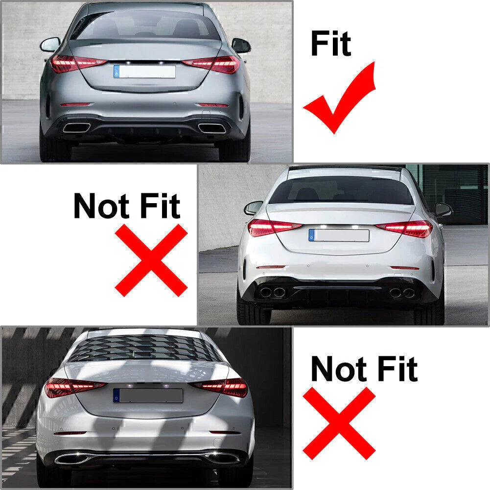ABS Rear Exhaust Muffler Tail Pipe Covers for Mercedes Benz C-Class (2022-2023)