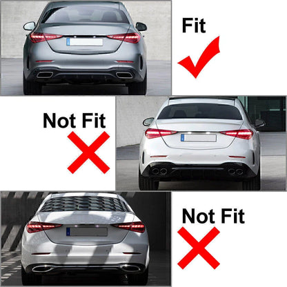 ABS Rear Exhaust Muffler Tail Pipe Covers for Mercedes Benz C-Class (2022-2023)