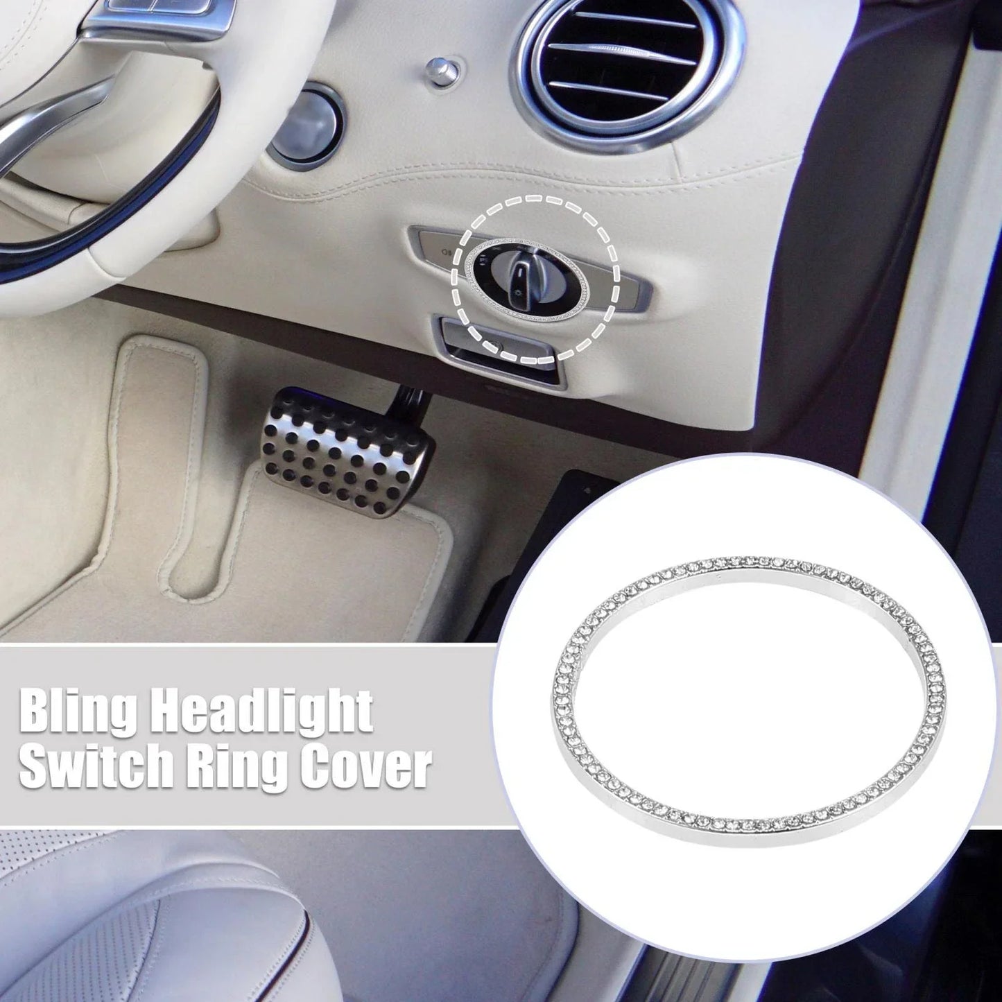 Headlight Switch Ring Cover for Mercedes-Benz C250 GLK300 GL400 (2012-2015)