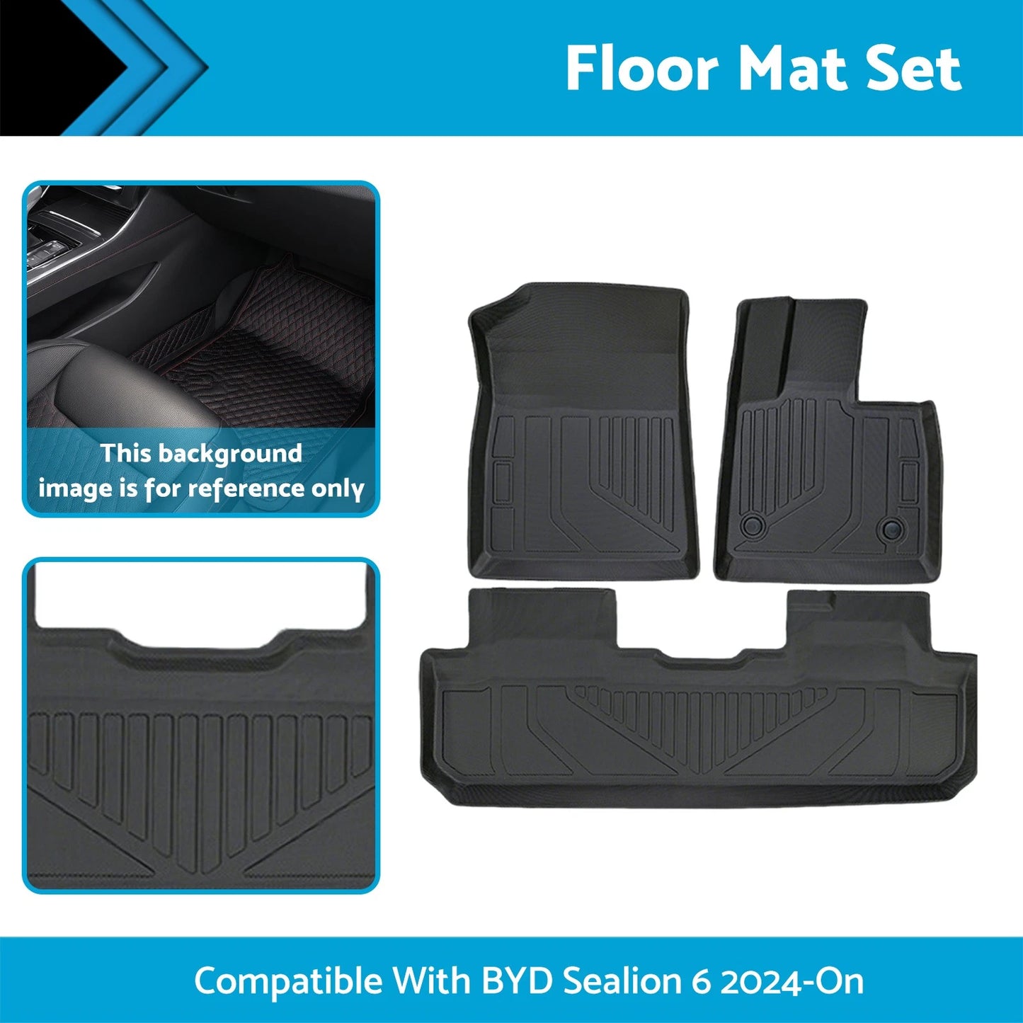 TPE Waterproof Anti-Slip Floor Mat Set for BYD Sealion (2024-On)
