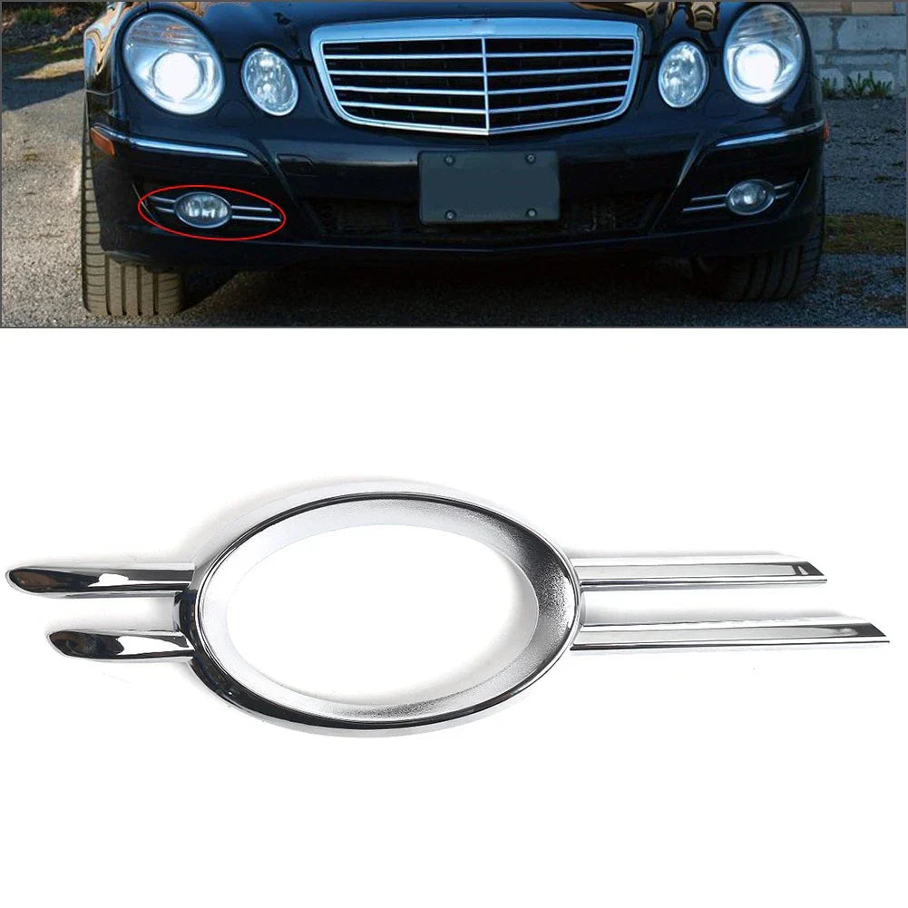 Fog Light Grills Chrome Trim for Mercedes-Benz E320 E350 E550 E63 (2007-2009)