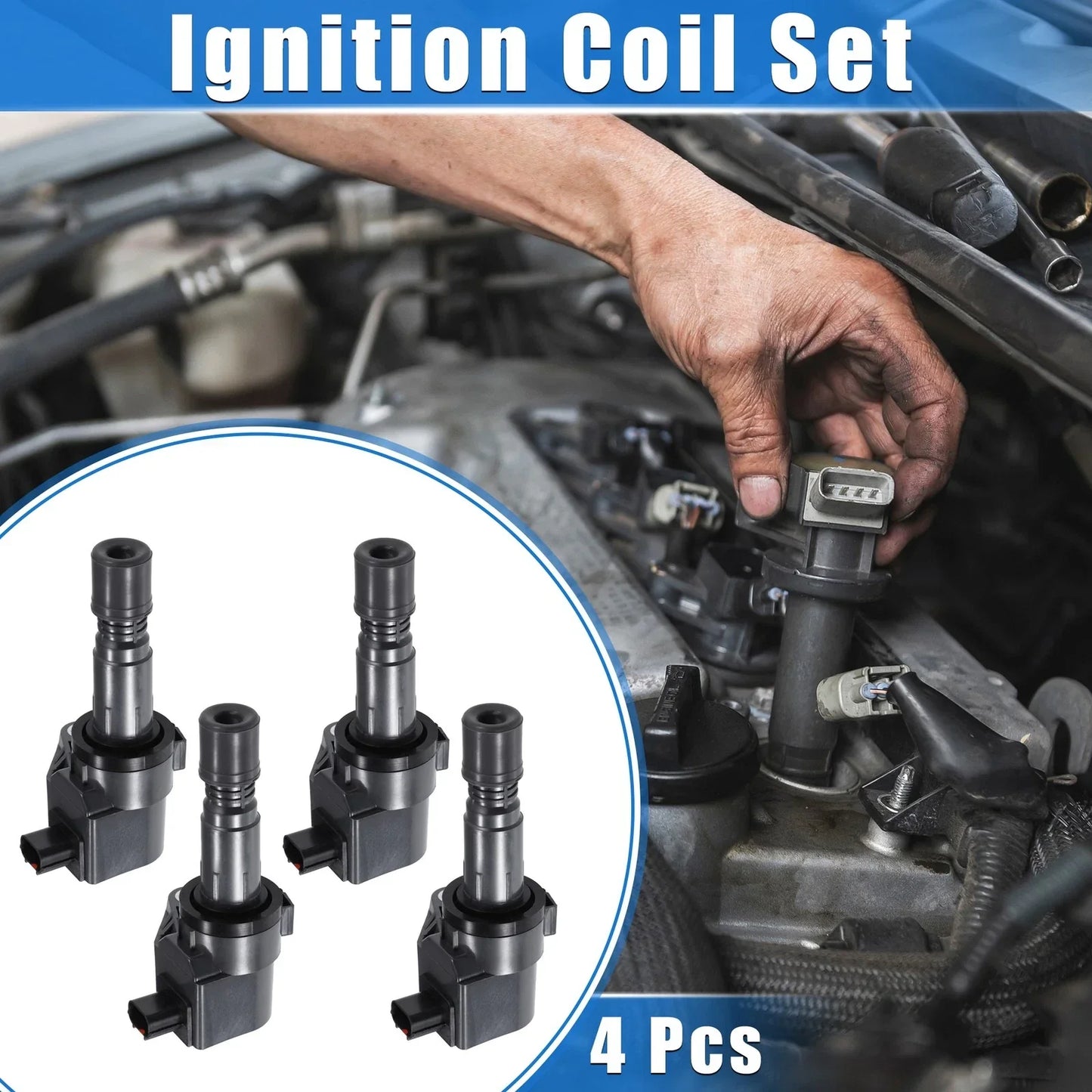 4 x Car Ignition Coils for Honda Civic 1.8L, Acura (2012-2015)