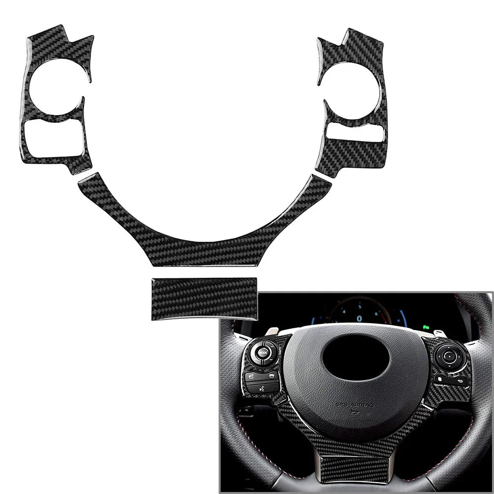 4 Pcs Carbon Fiber Steering Wheel Cover Trim for Lexus IS250 NX200 300h