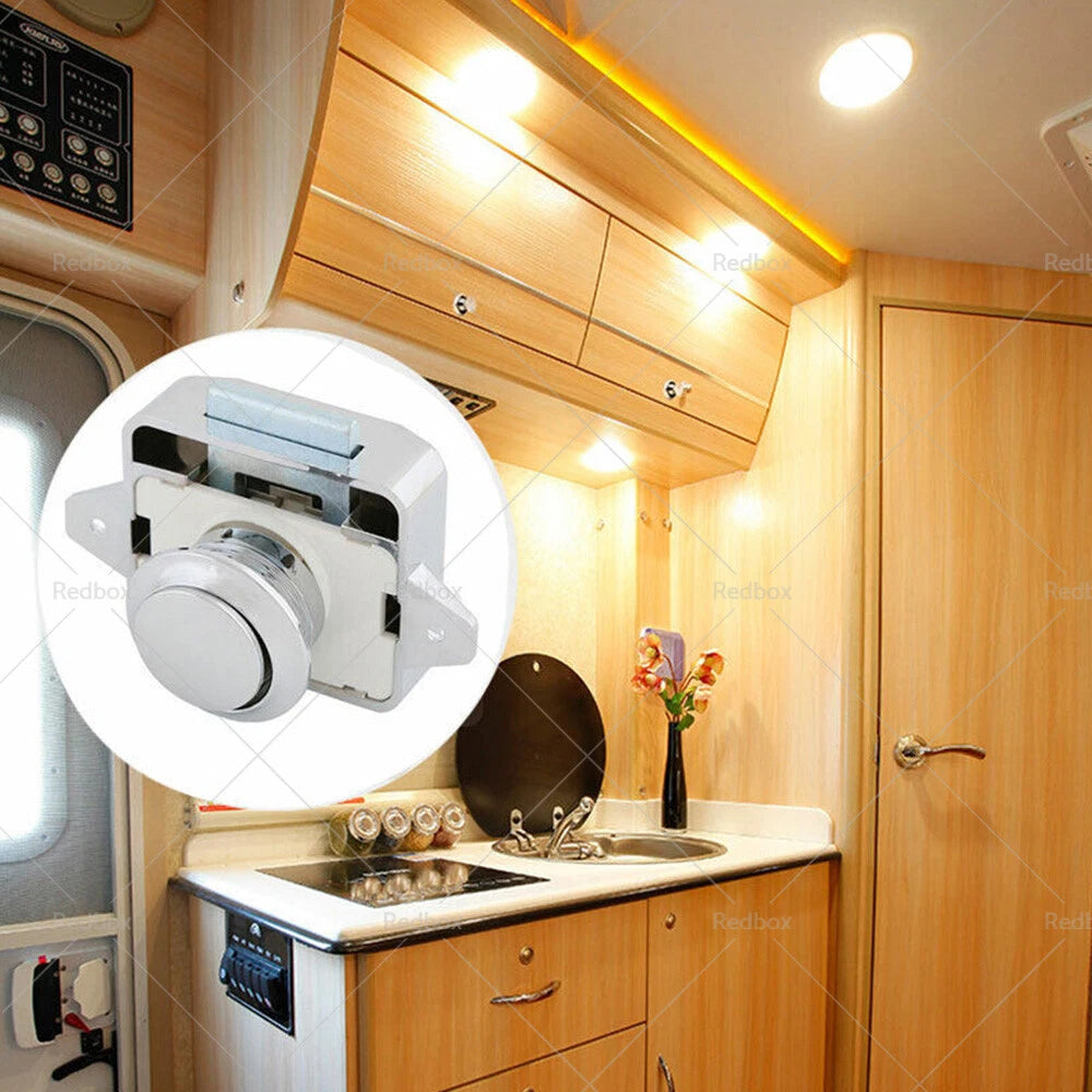 Push Button Latch Knob Catch Lock for RV Drawer Cupboard Door (AU)