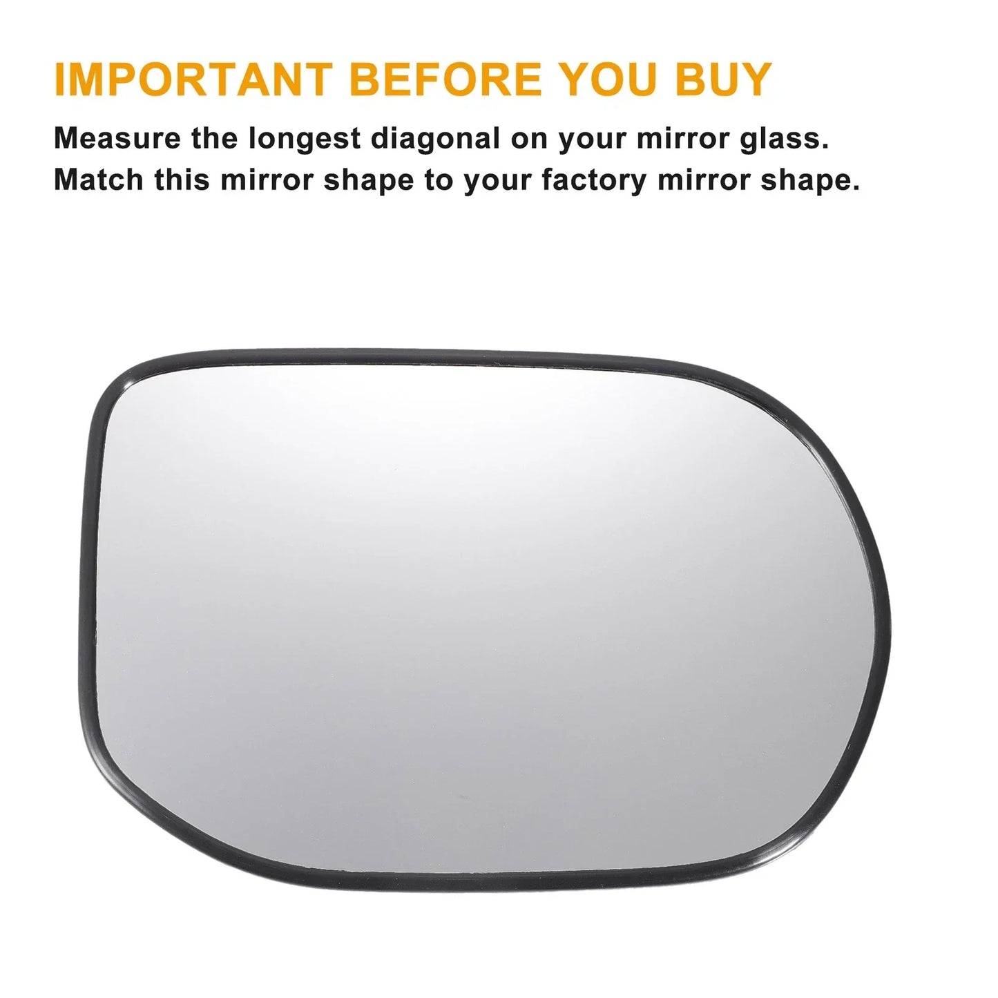 Left Right White Mirror Glass w/ Back Non-heated for Honda Civic (2006-2011)