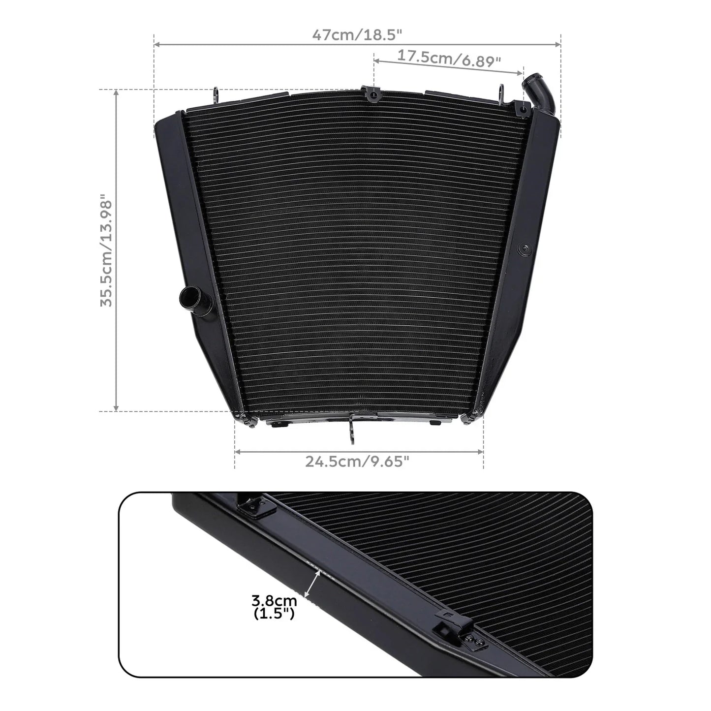 Black Radiator Cooler for Honda CBR1000RR (2006-2007)