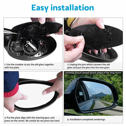 Heated Convex Left Side Mirror Glass for Lexus RX300 RX330 Toyota Hilux