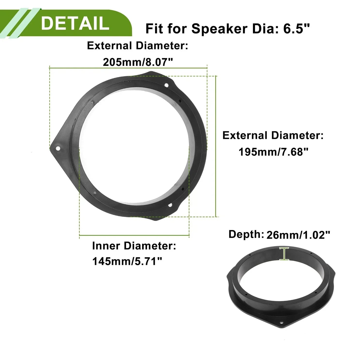 6.5" Speaker Spacer Ring Adapter for Mercedes X-Class (2017-2023)