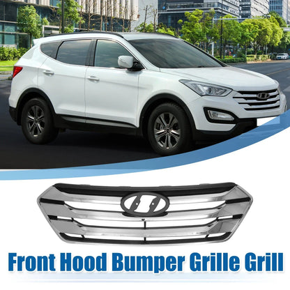 Front Hood Bumper Grille for Hyundai Santa FE (2013) - Black