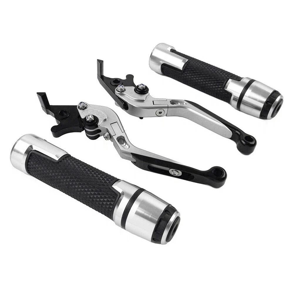 Silver Extendable Brake Clutch Levers Grip Set for Triumph Speed Triple 675