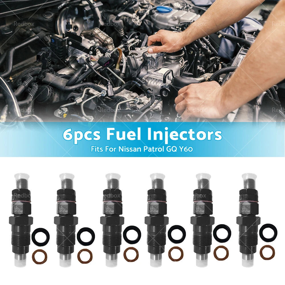 6 x Diesel Fuel Injectors for Nissan Patrol GQ Y60 TD42 TD42T (1988-1997)