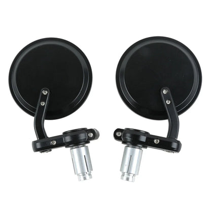 7/8" Motorcycle Rear View Black Handle Bar End Mirrors