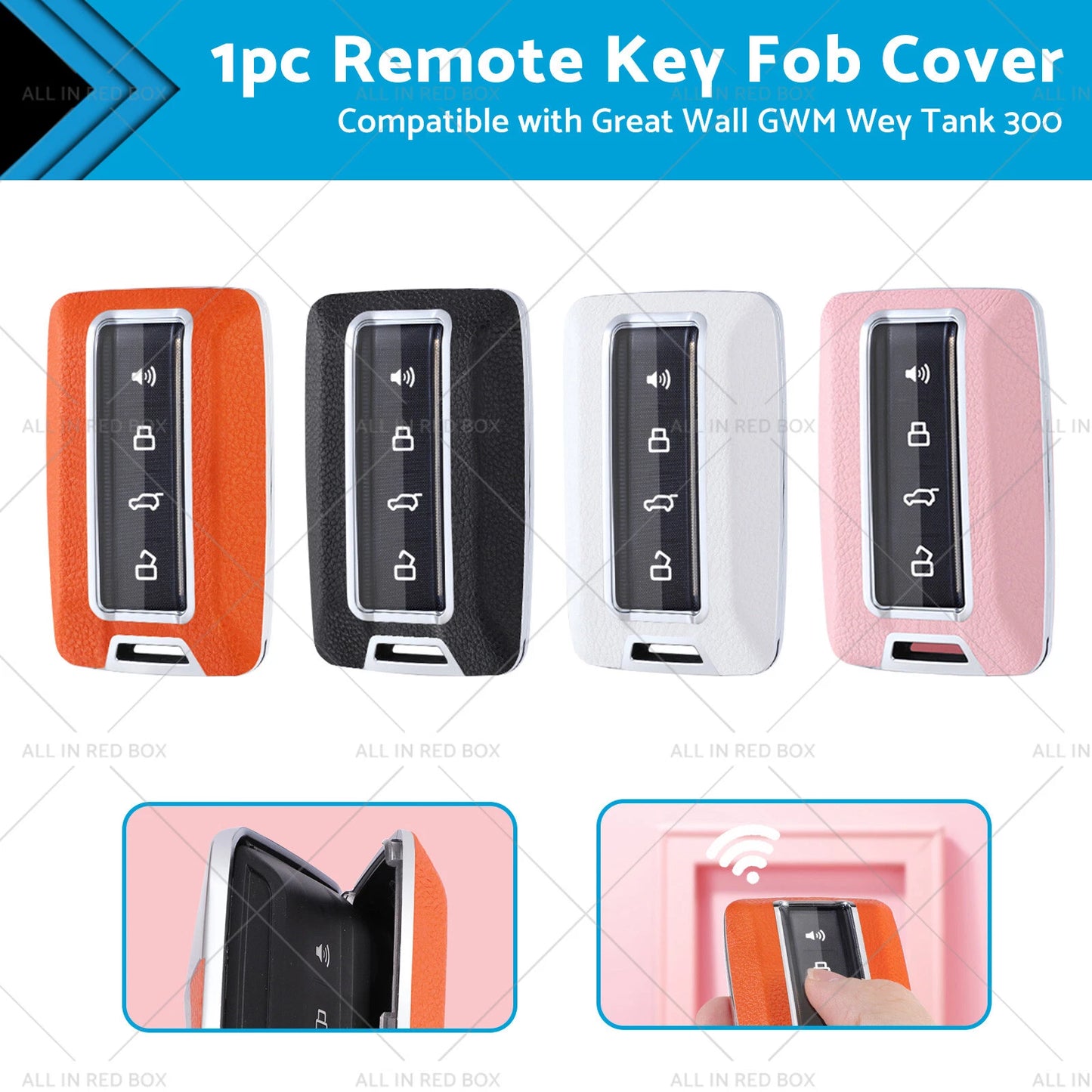 PC+Leather Key Fob Cover for Great Wall GWM Wey Tank 300 (2021-2023)