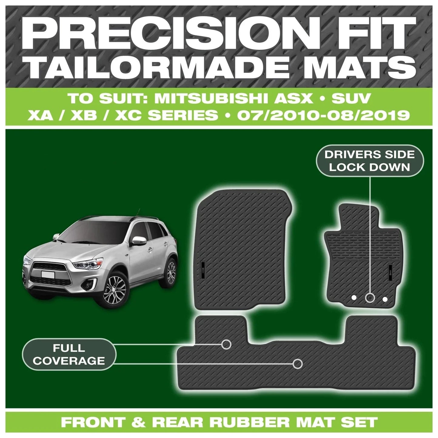 Full Set / Custom Fit Moulded Rubber Floor Mats for Toyota Hilux GUN136 (2015���2020)
