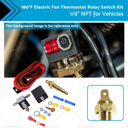 180°F Electric Fan Thermostat Relay Switch Kit for Vehicles