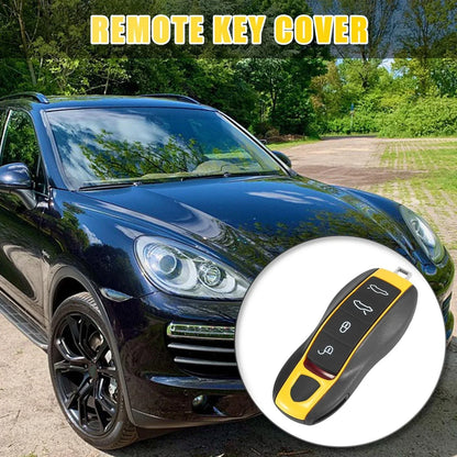 Gold Tone Remote Key Fob Case Cover for Porsche Macan Panamera Cayenne (2014-2023)