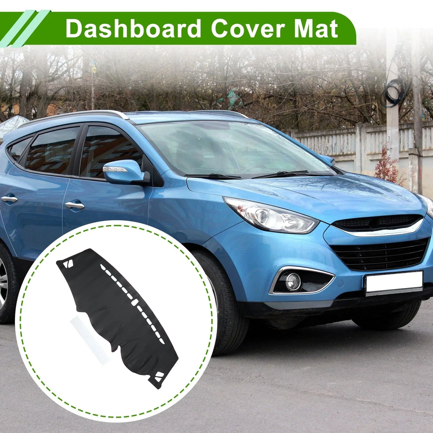 Dashboard Cover for Hyundai ix35 Tucson 2010-2015 Dash Mat Carpet Black Red