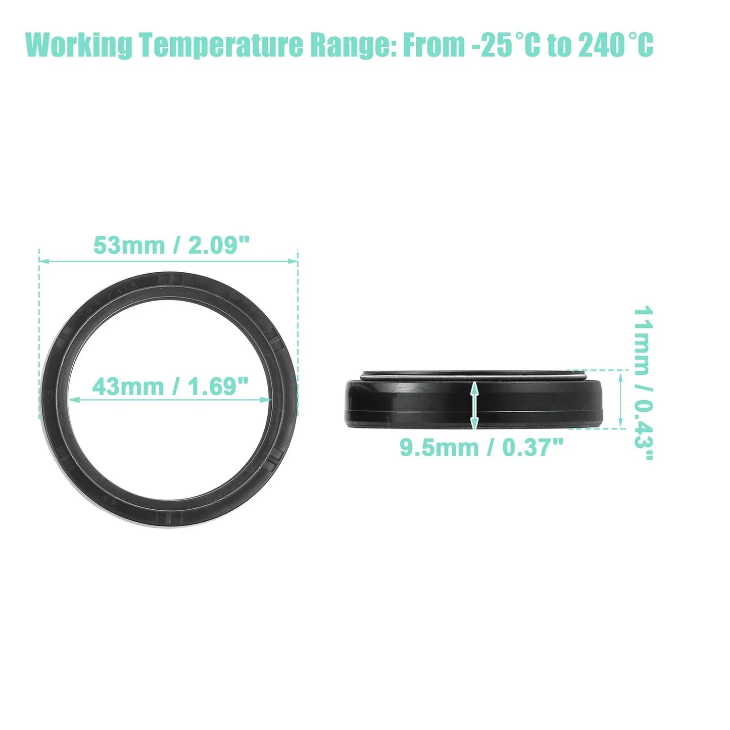 43mm x 53mm Motorcycle Front Fork Shock Oil Seals for Honda XR250L (1991-1996)
