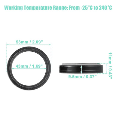 43mm x 53mm Motorcycle Front Fork Shock Oil Seals for Honda XR250L (1991-1996)